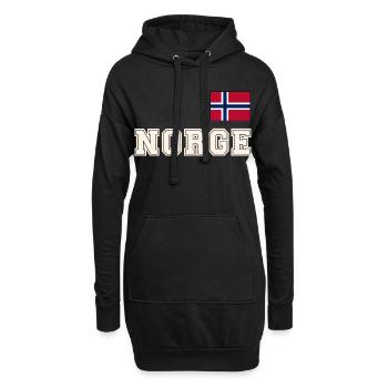 NORWEGN - NORGE Trikot Look - Flagge auf der Brust - Hoodie-Kleid - Schwarz - Vorne