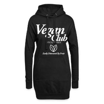 Vegan CLub Official Member - Hoodie-Kleid - Schwarz - Vorne