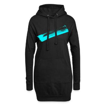 Deko Streifen - Pinsel BLAU - Hoodie-Kleid - Schwarz - Vorne