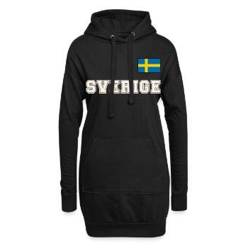 SCHWEDEN - SVERIGE Trikot Look - Flagge auf Brust - Hoodie-Kleid - Schwarz - Vorne