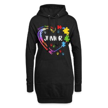 Junior Sensibilisation Autisme Coeur Enfant - Sweat-shirt à capuche long Femme - noir - Devant