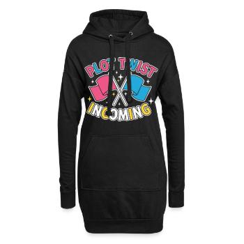 Geschlechter-Enthüllung Plot-Twist – Team Pink Team - Hoodie-Kleid - Schwarz - Vorne