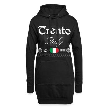 Trient Italien Streetwear Reise Souvenir - Hoodie-Kleid - Schwarz - Vorne