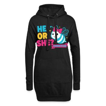 Geschlechtsoffenbarung: Er oder sie Cousin zur Bienen-Babyparty - Hoodie-Kleid - Schwarz - Vorne
