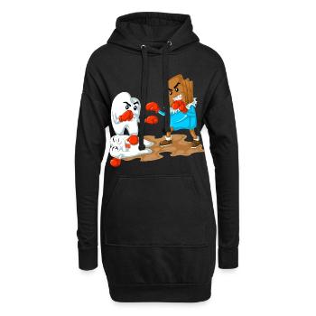 Schokolade vs. Zahnboxen lustiges Zahnarztgeschenk - Hoodie-Kleid - Schwarz - Vorne