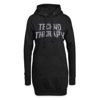 Techno Therapy Tenue Festival Techno Rave Outfit  - Sweat-shirt à capuche long Femme - noir - Devant