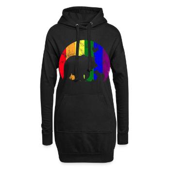 LGBT Gay Pride Stolze Mama Bär - Hoodie-Kleid - Schwarz - Vorne