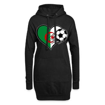 Flag Football Algérien avec cœur - Sweat-shirt à capuche long Femme - noir - Devant