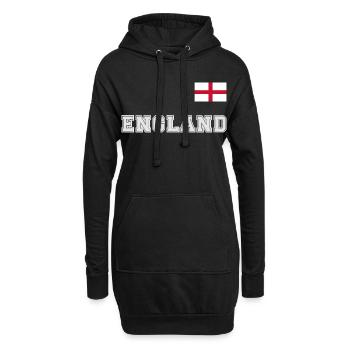 Look maillot de l’ANGLETERRE avec drapeau sur la poitrine - Sweat-shirt à capuche long Femme - noir - Devant