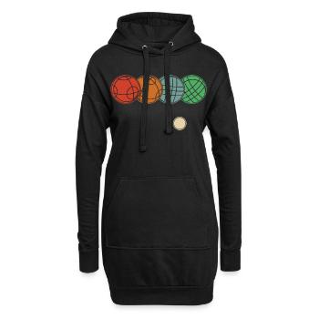 Boules de boccia et de pétanque graphiques - Sweat-shirt à capuche long Femme - noir - Devant