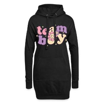 Geschlechterenthüllung Team Junge Babyparty Mama Papa Oma - Hoodie-Kleid - Schwarz - Vorne
