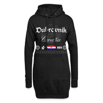 Souvenir de voyage streetwear en Croatie à Dubrovnik - Sweat-shirt à capuche long Femme - noir - Devant