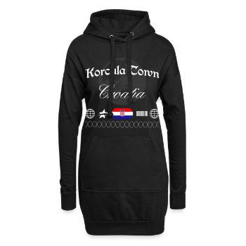 Souvenir de voyage Korčula Croatia Streetwear - Sweat-shirt à capuche long Femme - noir - Devant