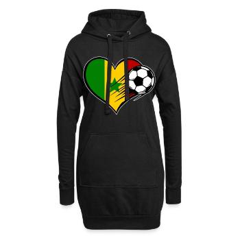 Conception du Flag Football Cœur du Sénégal - Sweat-shirt à capuche long Femme - noir - Devant