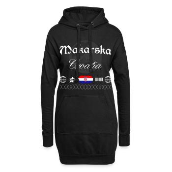 Makarska Kroatien Streetwear Reise Souvenir - Hoodie-Kleid - Schwarz - Vorne