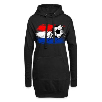 Holland Flagge Fußball used - Hoodie-Kleid - Schwarz - Vorne