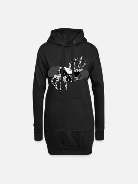 Skull Claws in the Shadow - Hoodie Dress - black