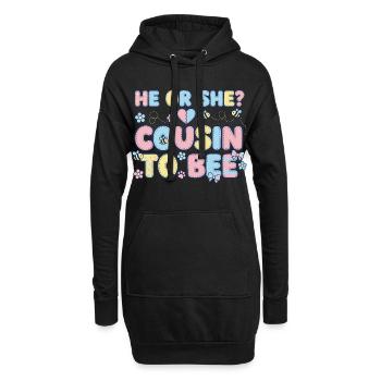 Révélation du sexe Cousin à Bee Baby Shower - Sweat-shirt à capuche long Femme - noir - Devant