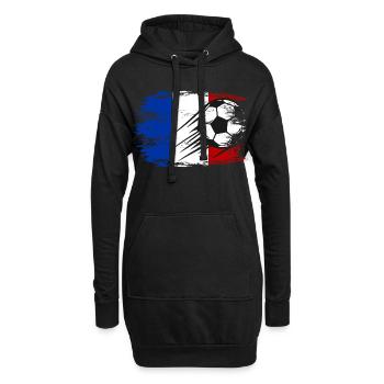 Frankreich Flagge Fußball used - Hoodie-Kleid - Schwarz - Vorne