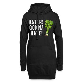 Hater, die Sellerie hassen, Cartoon - Hoodie-Kleid - Schwarz - Vorne