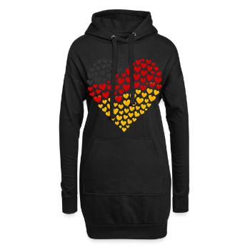 Deutschland Flagge - Herz aus  - Hoodie-Kleid - Schwarz - Vorne