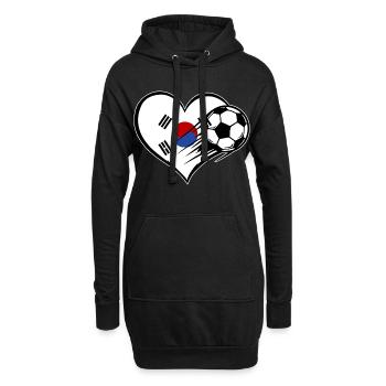 Football drapeau sud-coréen avec cœur - Sweat-shirt à capuche long Femme - noir - Devant