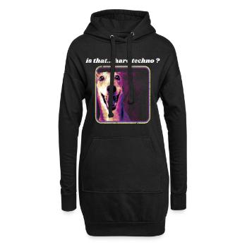 Chien Hard Techno – Outfit Humor Rave Techno - Hoodie-Kleid - Schwarz - Vorne