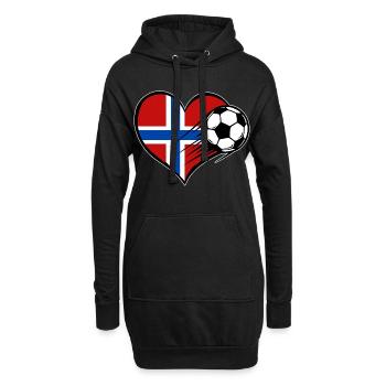 Flag Football Norvégien avec cœur - Sweat-shirt à capuche long Femme - noir - Devant