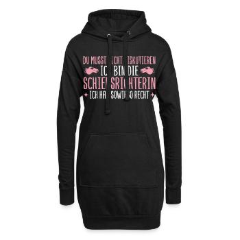 Schiedsrichterin hat sowieso recht Unparteiische - Hoodie-Kleid - Schwarz - Vorne