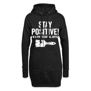 Künstler Stay Positive - Hoodie-Kleid - Schwarz - Vorne