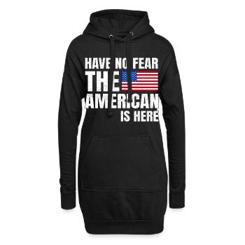 N’ayez pas peur que l’Américain est là US-Amerikaner - Sweat-shirt à capuche long Femme - noir - Devant