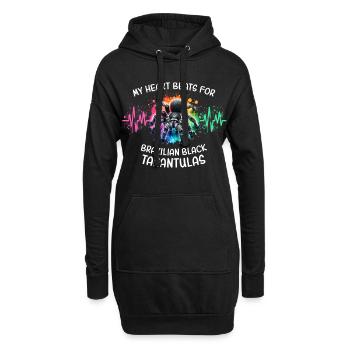 Ligne Cœur de la Tarentule Noire - Sweat-shirt à capuche long Femme - noir - Devant