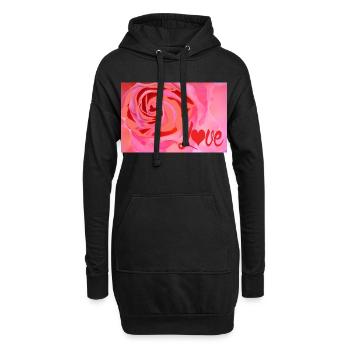 Rosenliebe Farbexplosion Love - Hoodie-Kleid - Schwarz - Vorne