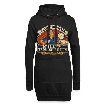 Kleine Menschen Null Termindisziplin - Hoodie-Kleid - Schwarz - Vorne