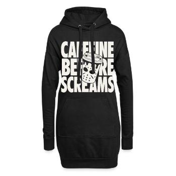 Caffeine Before Screams Horror Design - Hoodie-Kleid - Schwarz - Vorne