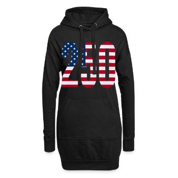 250 American Flag 4th Of July Happy Birthday - Hoodie-Kleid - Schwarz - Vorne