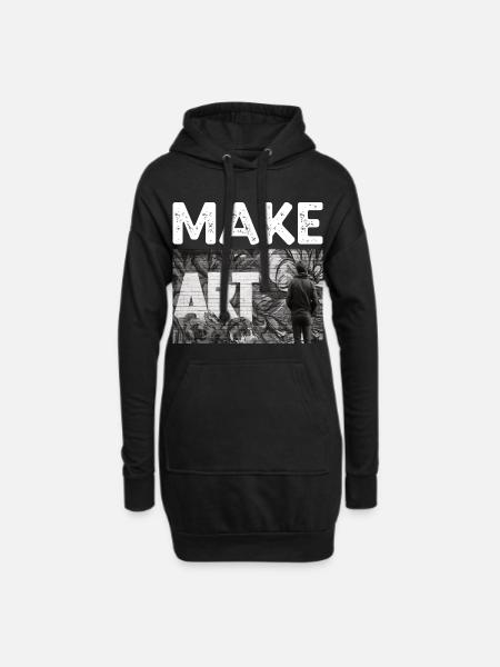 Make Art - Hoodie-Kleid - Schwarz