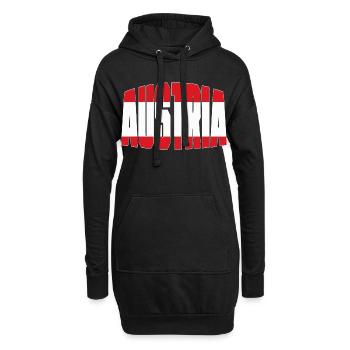 Österreich Fussball Shirt, Austria Fan Design - Hoodie-Kleid - Schwarz - Vorne