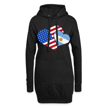 Argentine Amérique Argentine Amérique USA - Sweat-shirt à capuche long Femme - noir - Devant