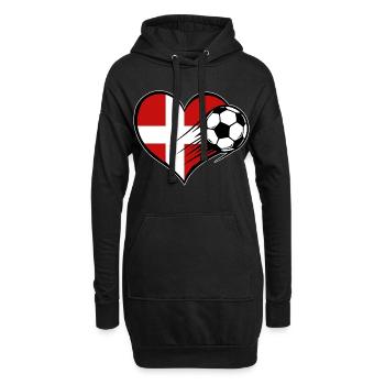 Flag Football Danemark avec cœur - Sweat-shirt à capuche long Femme - noir - Devant