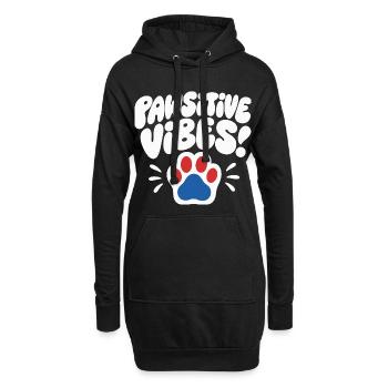 Pawsitive Vibes Dog Paws Design - Sweat-shirt à capuche long Femme - noir - Devant