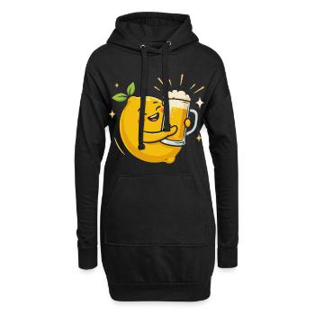 Bière Radler Citron drôle avec chope de bière - Sweat-shirt à capuche long Femme - noir - Devant