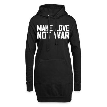 Make Love Not War | Citation Paix Vintage Grunge - Sweat-shirt à capuche long Femme - noir - Devant