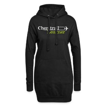 Chemtrail Leugner – Typografie mit Flugzeug - Hoodie-Kleid - Schwarz - Vorne