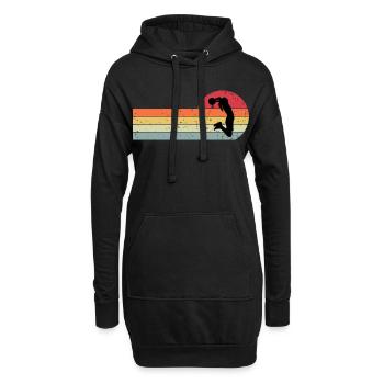 Basketballerin - Hoodie-Kleid - Schwarz - Vorne