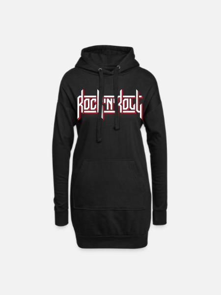 Rock'N'Roll Custom Typography Logo - Hoodie Dress - black