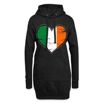 Drapeau du cœur irlandais utilisé - Sweat-shirt à capuche long Femme - noir - Devant