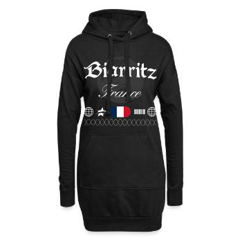 Biarritz Frankreich Streetwear Reise Souvenir - Hoodie-Kleid - Schwarz - Vorne
