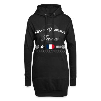 Aix-en-Provence Frankreich Streetwear Souvenir - Hoodie-Kleid - Schwarz - Vorne