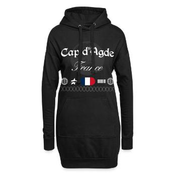Cap d’Agde Frankreich Streetwear Reise Souvenir - Hoodie-Kleid - Schwarz - Vorne